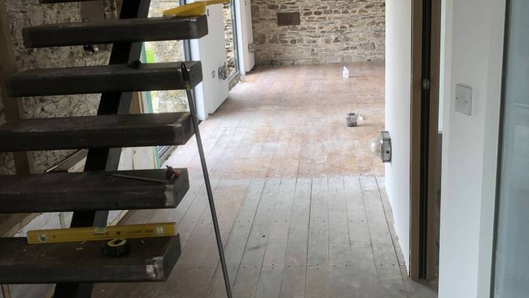 Oak floor refurbishment, Saltash