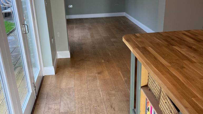 Engineered oak flooring sanding